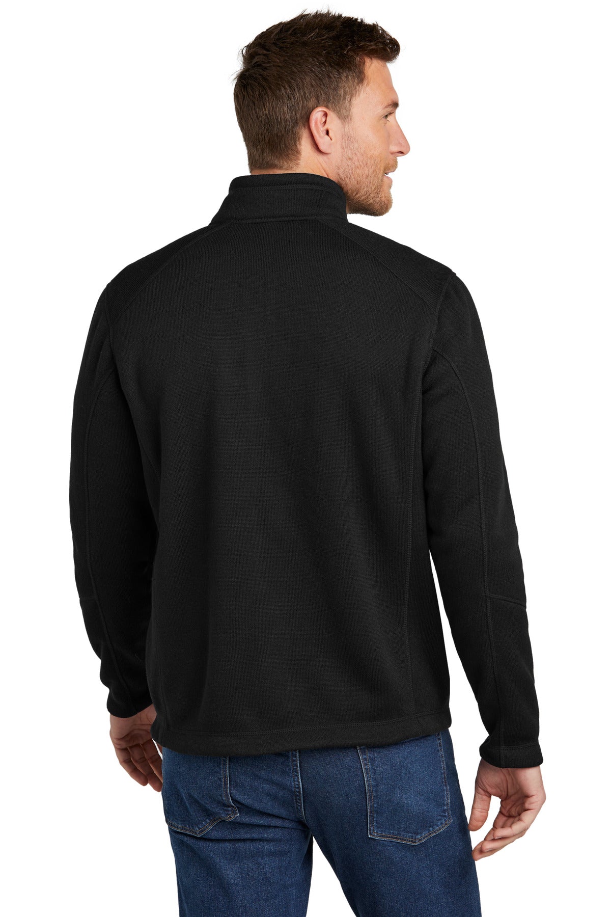 Port Authority Arc Sweater Fleece Jacket F428 - Deep Black - back