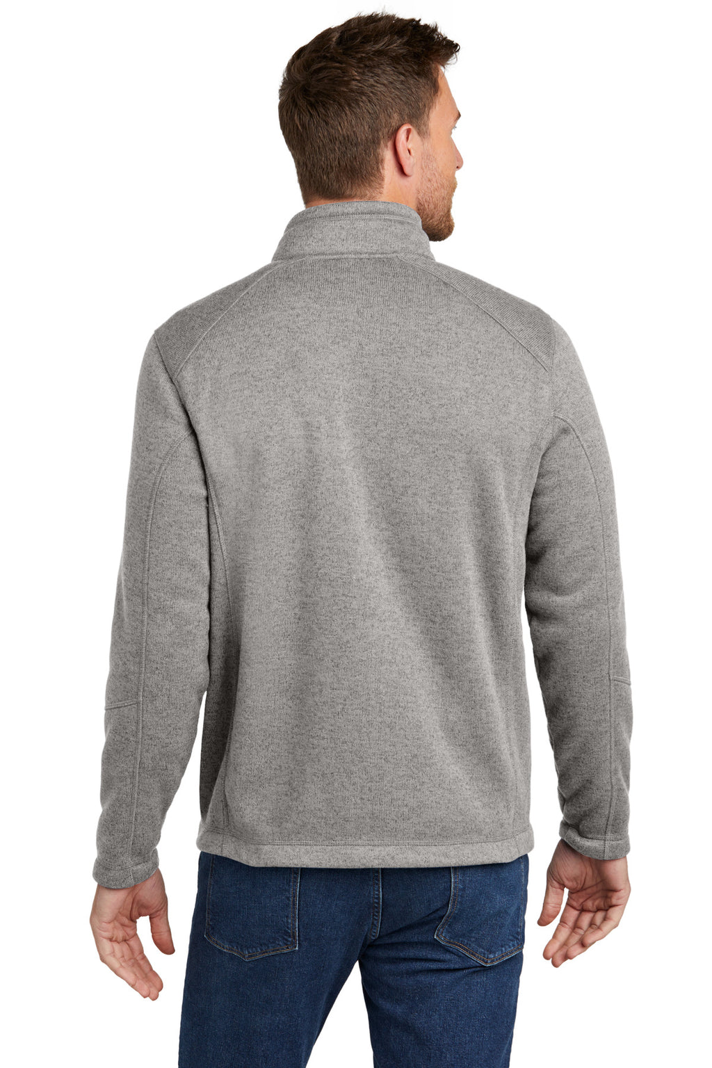 Port Authority Arc Sweater Fleece Jacket F428 - Deep Smoke Heather - back