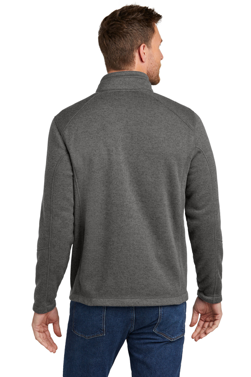 Port Authority Arc Sweater Fleece Jacket F428 - Grey Smoke Heather - back