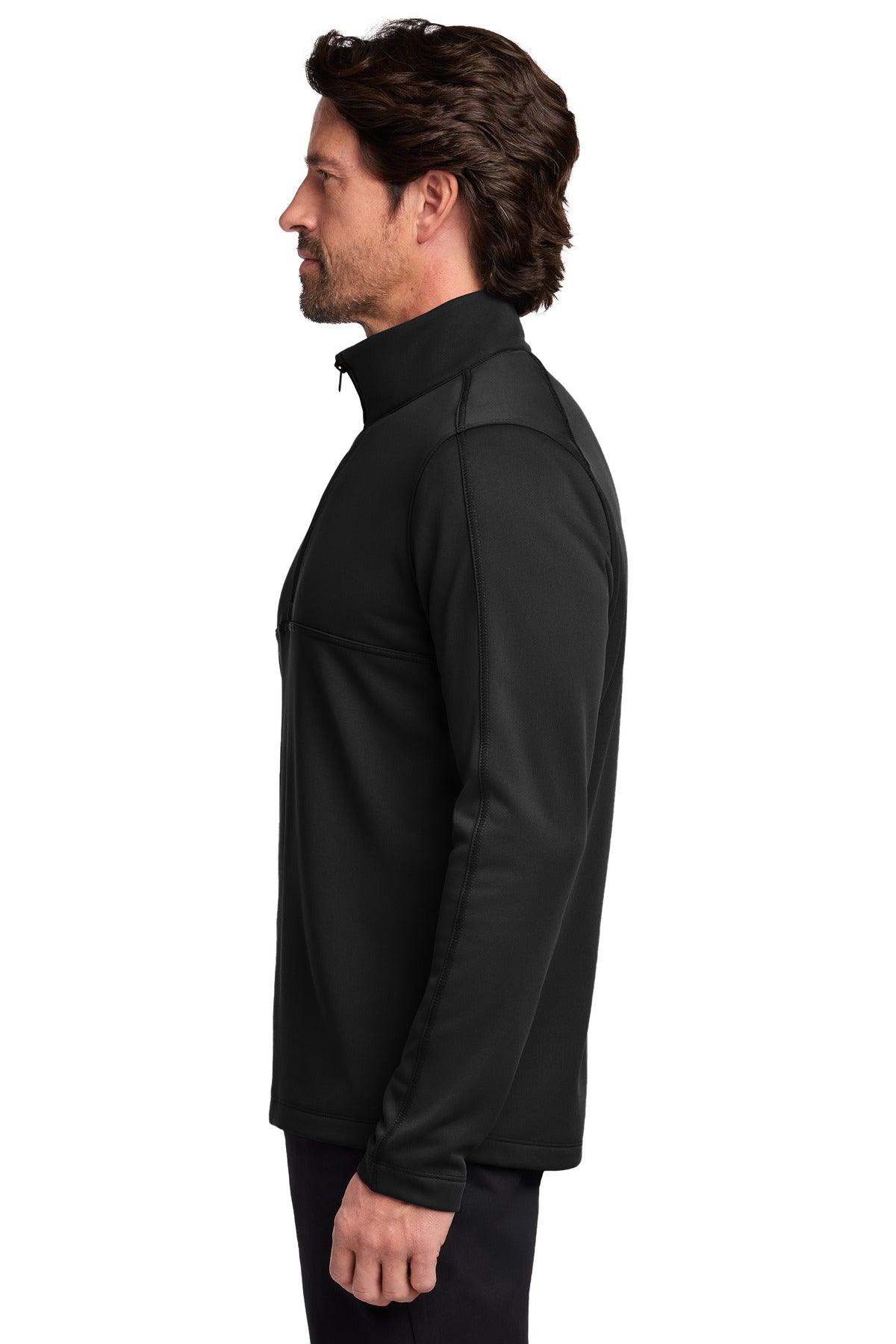 Port Authority Smooth Fleece 1/4-Zip F804 - Deep Black - side