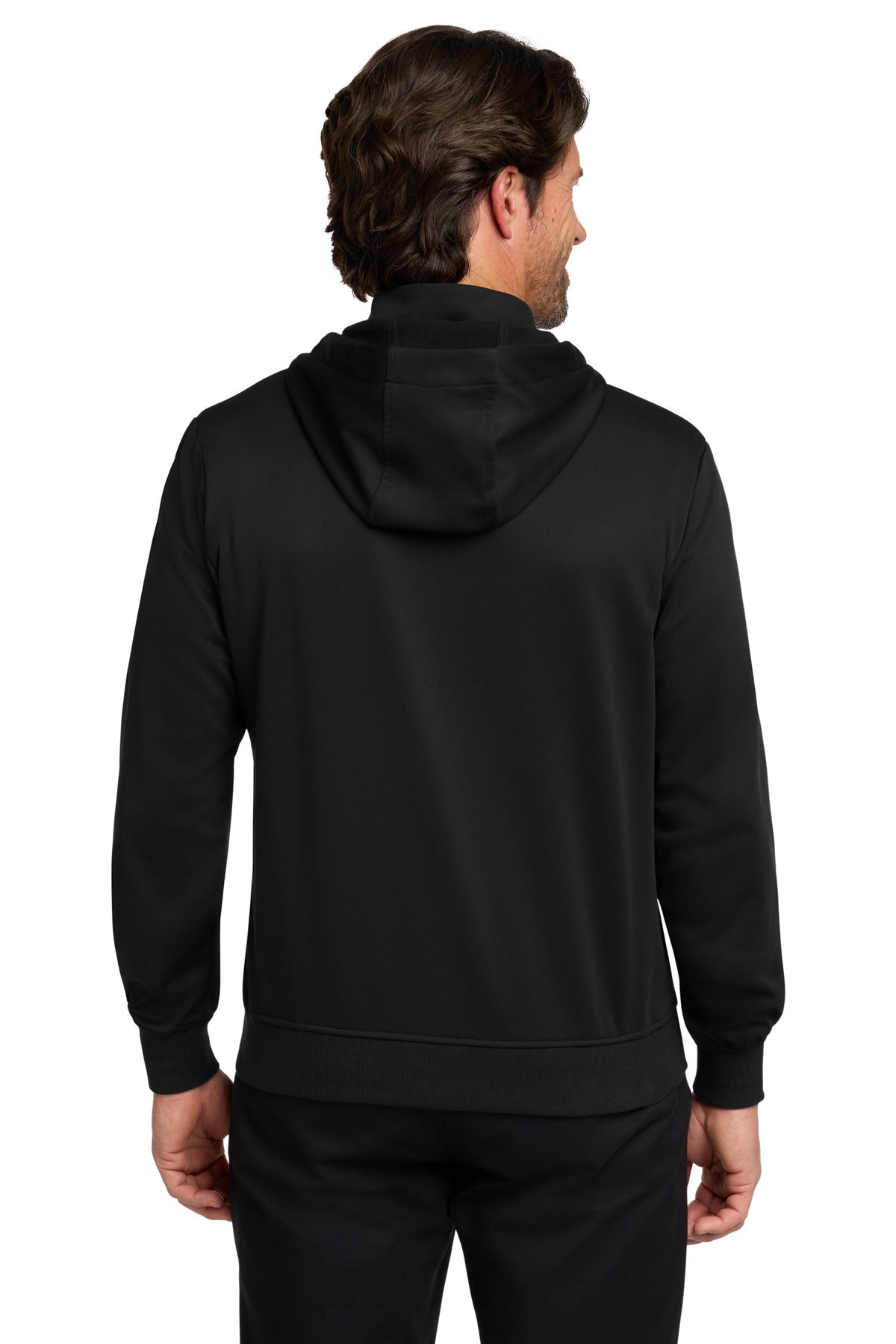 Port Authority Smooth Fleece Hooded Jacket F814 - Deep Black - back