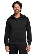 Port Authority Smooth Fleece Hooded Jacket F814 - Deep Black - front