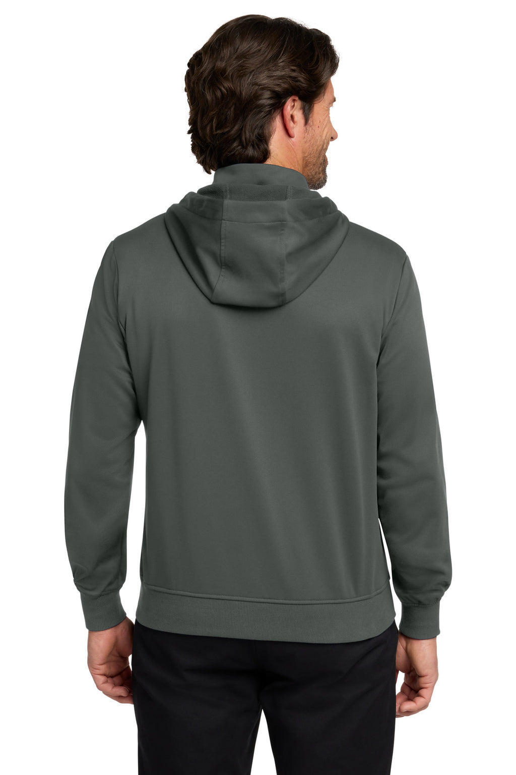 Port Authority Smooth Fleece Hooded Jacket F814 - Graphite - back