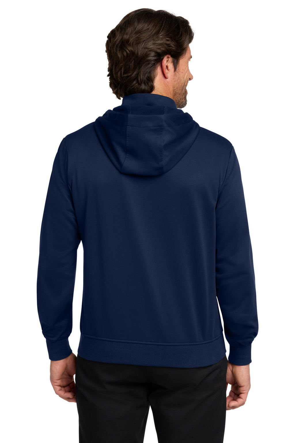 Port Authority Smooth Fleece Hooded Jacket F814 - River Blue Navy - back