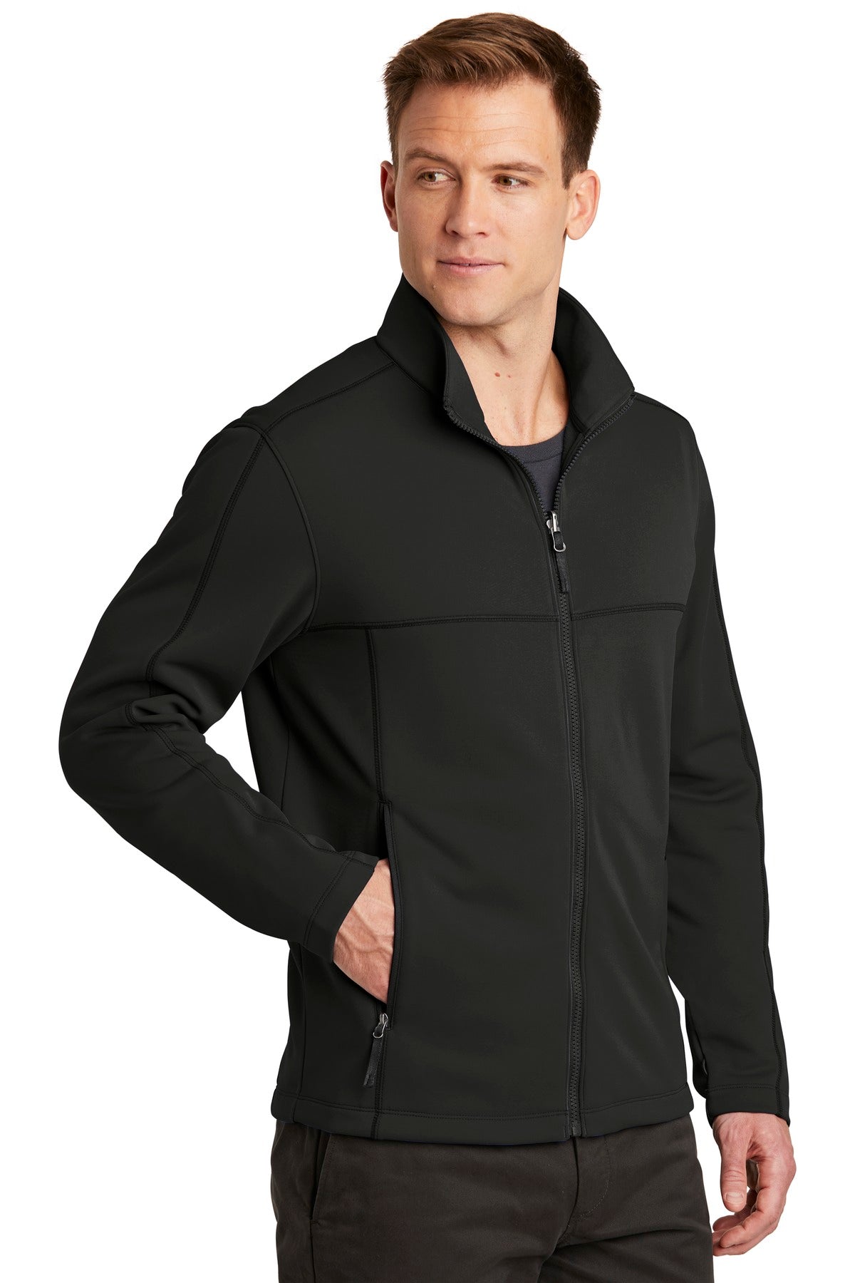 Port Authority Collective Smooth Fleece Jacket. F904 - Deep Black - three_q