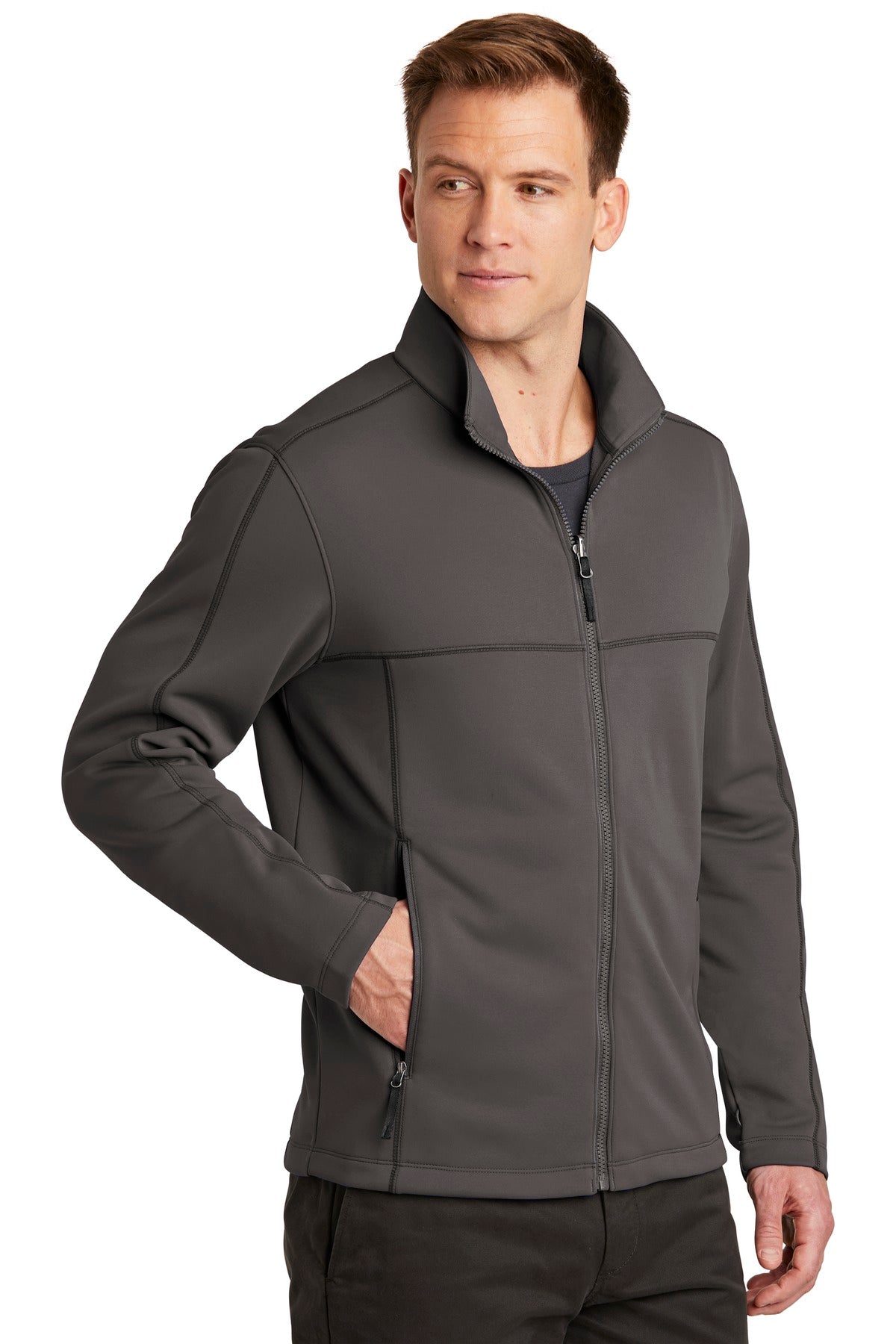 Port Authority Collective Smooth Fleece Jacket. F904 - Graphite - three_q
