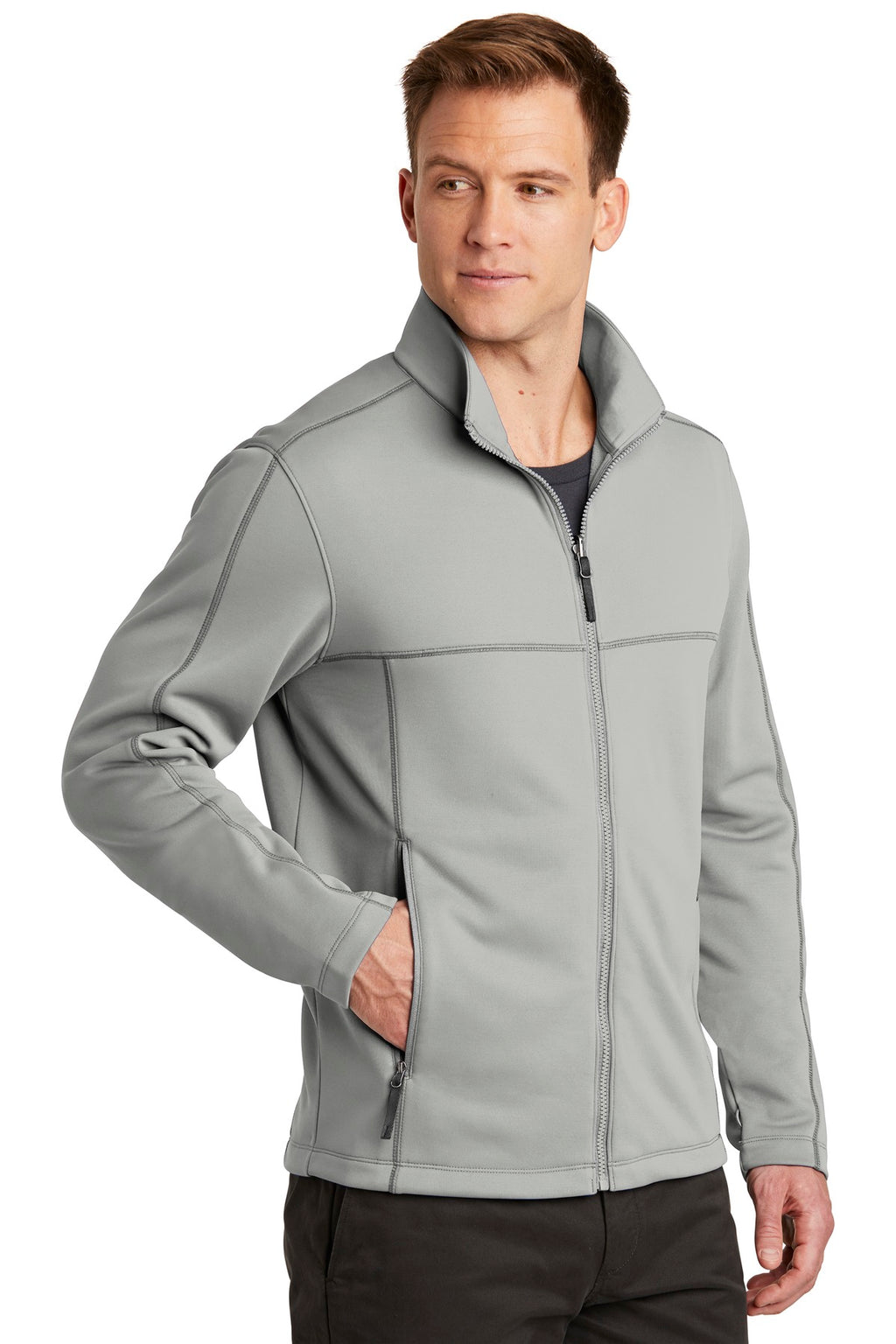 Port Authority Collective Smooth Fleece Jacket. F904 - Gusty Grey - three_q