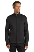Port Authority Collective Striated Fleece Jacket. F905 - Deep Black Heather - front