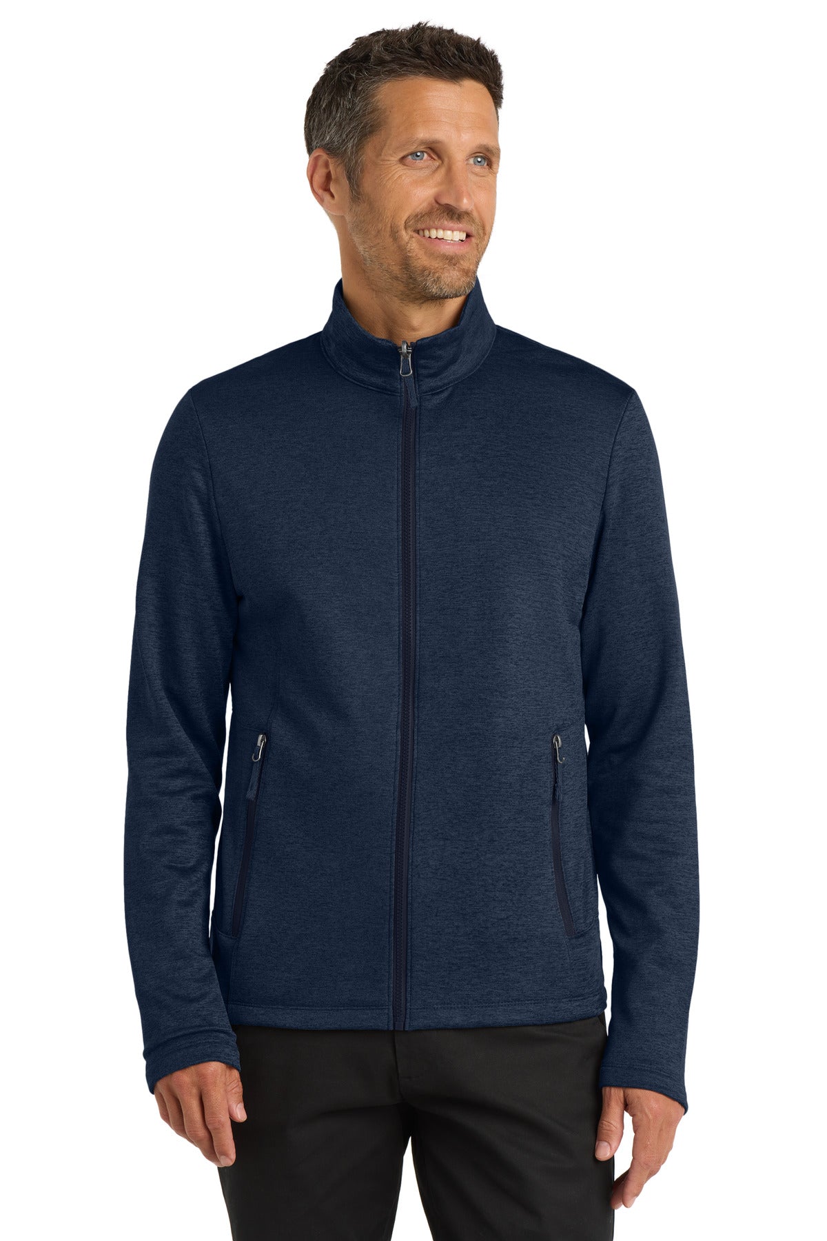 Port Authority Collective Striated Fleece Jacket. F905 - River Blue Navy Heather - front