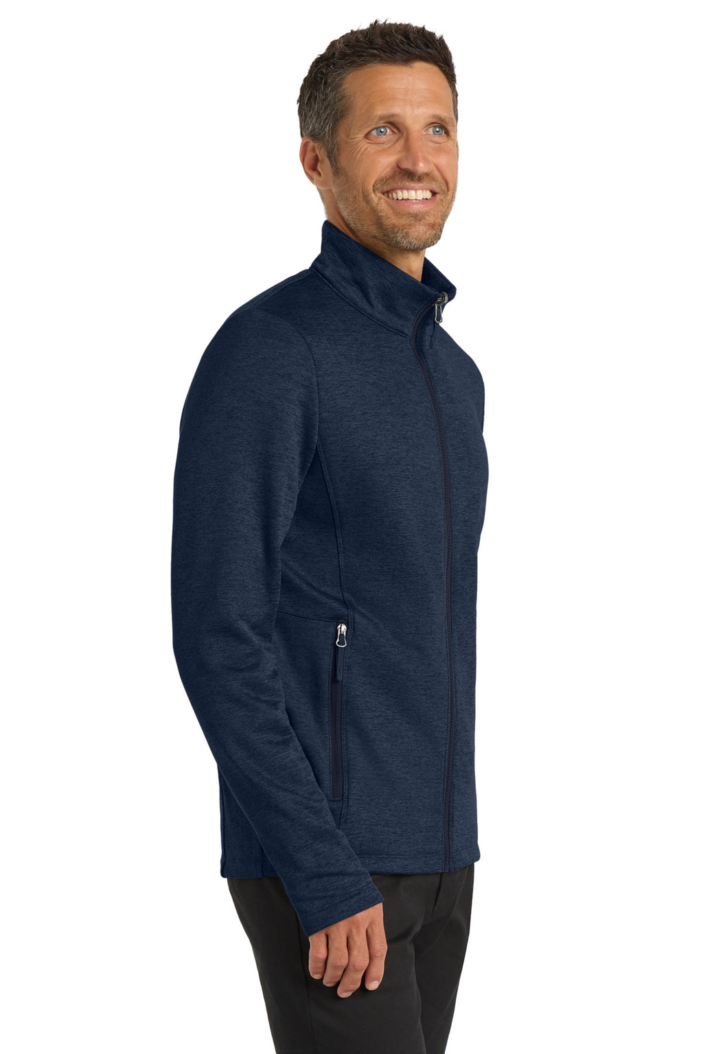 Port Authority Collective Striated Fleece Jacket. F905 - River Blue Navy Heather - side
