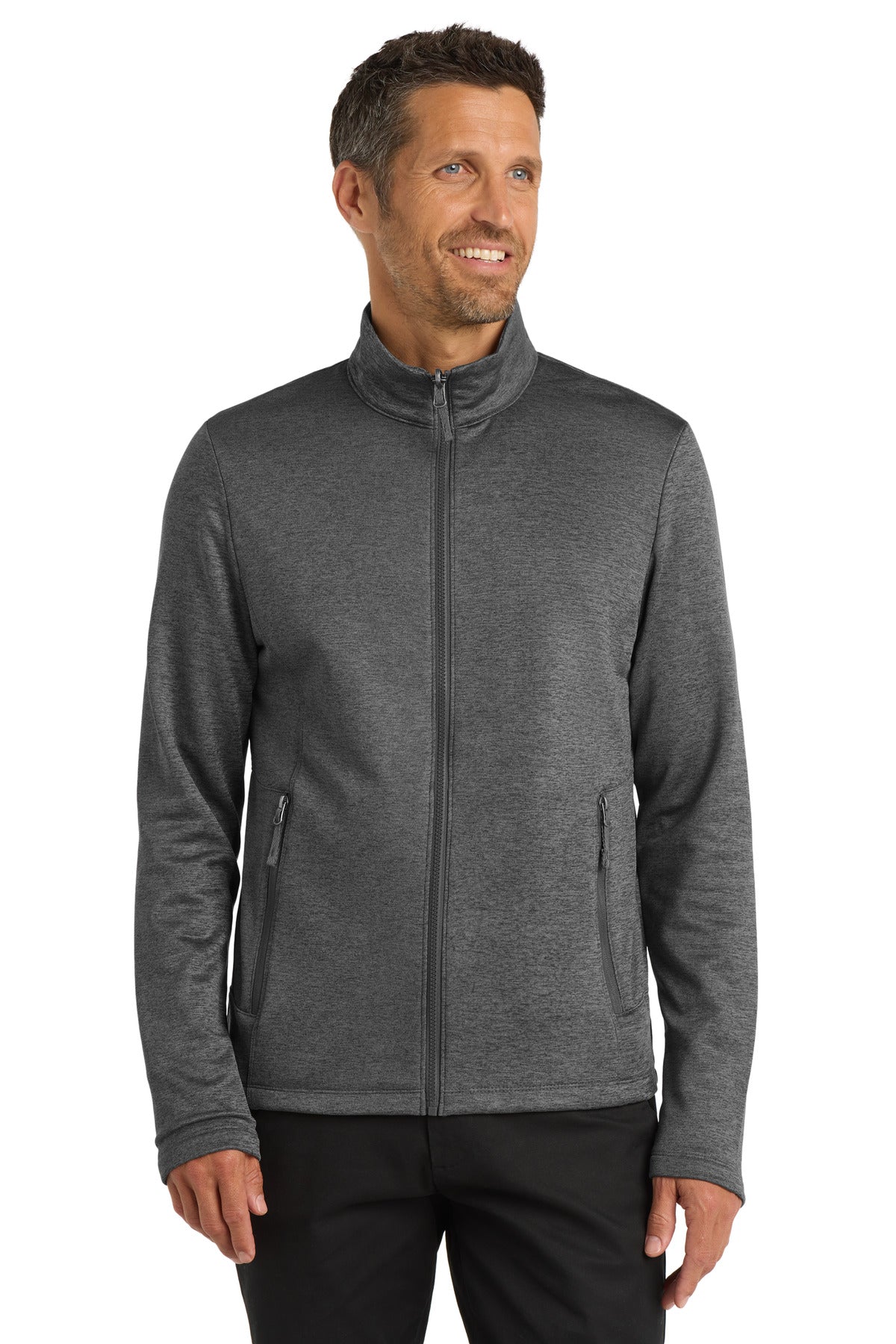 Port Authority Collective Striated Fleece Jacket. F905 - Sterling Grey Heather - front