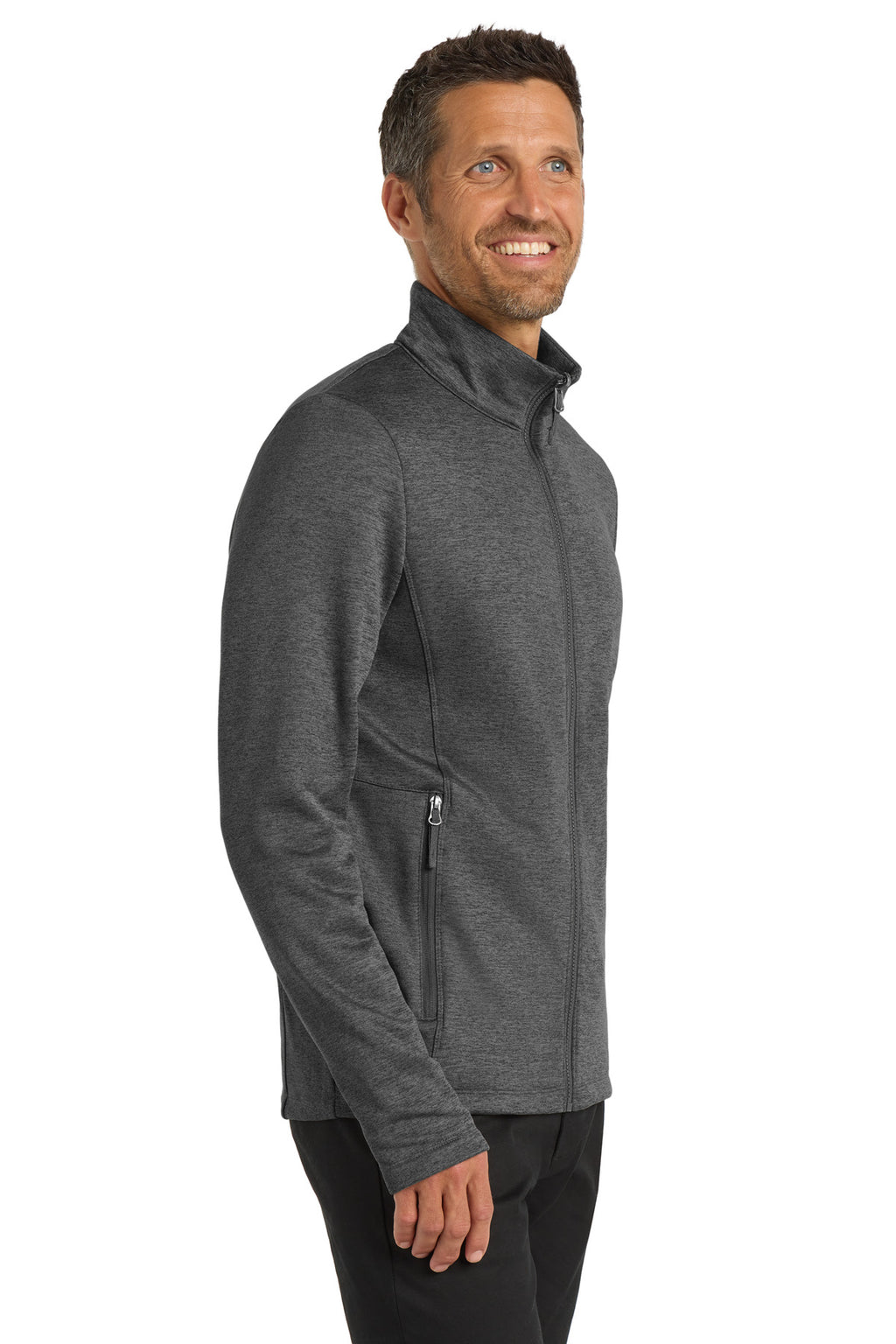 Port Authority Collective Striated Fleece Jacket. F905 - Sterling Grey Heather - side