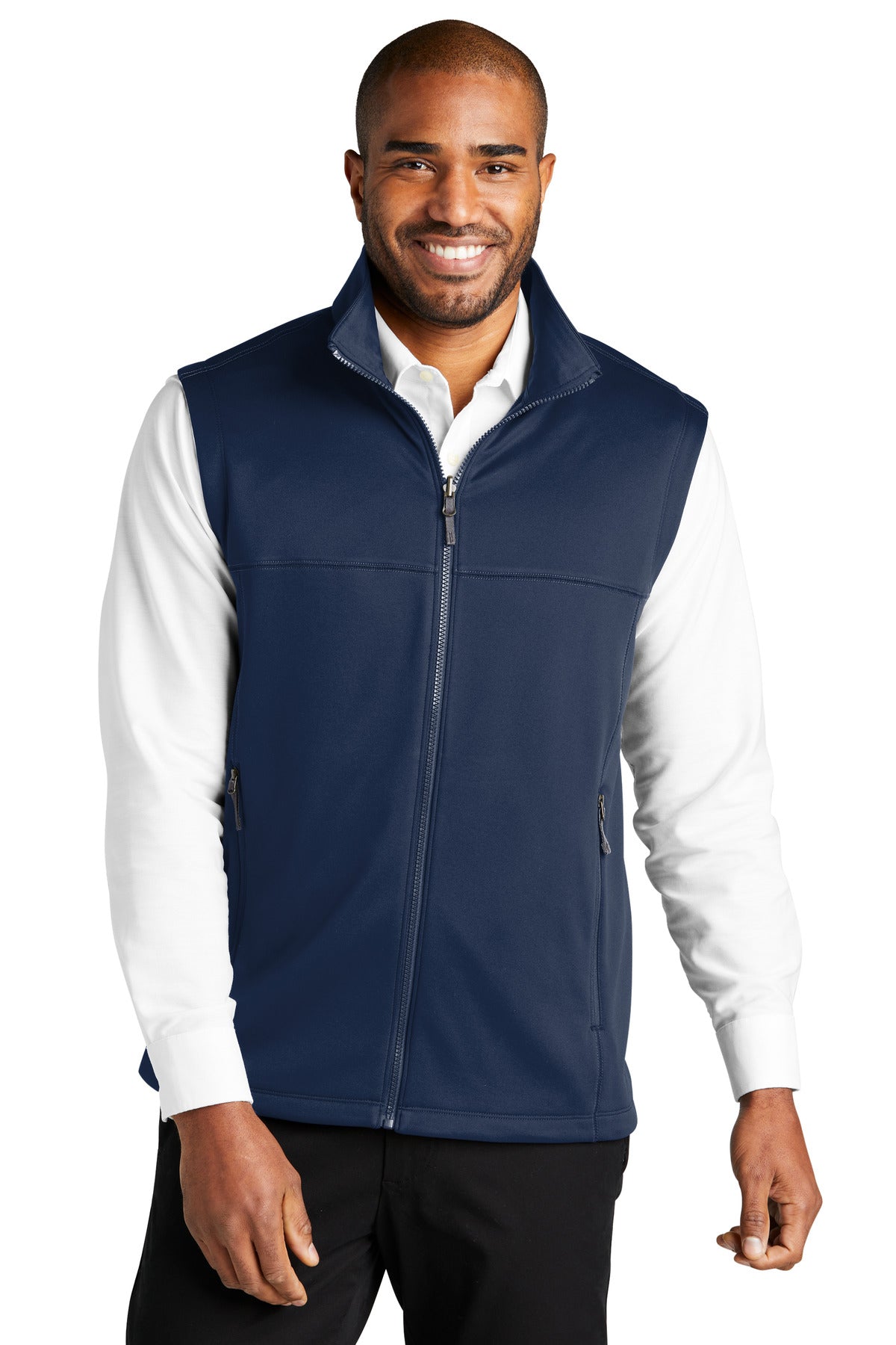 Port Authority Collective Smooth Fleece Vest F906 - River Blue Navy - front