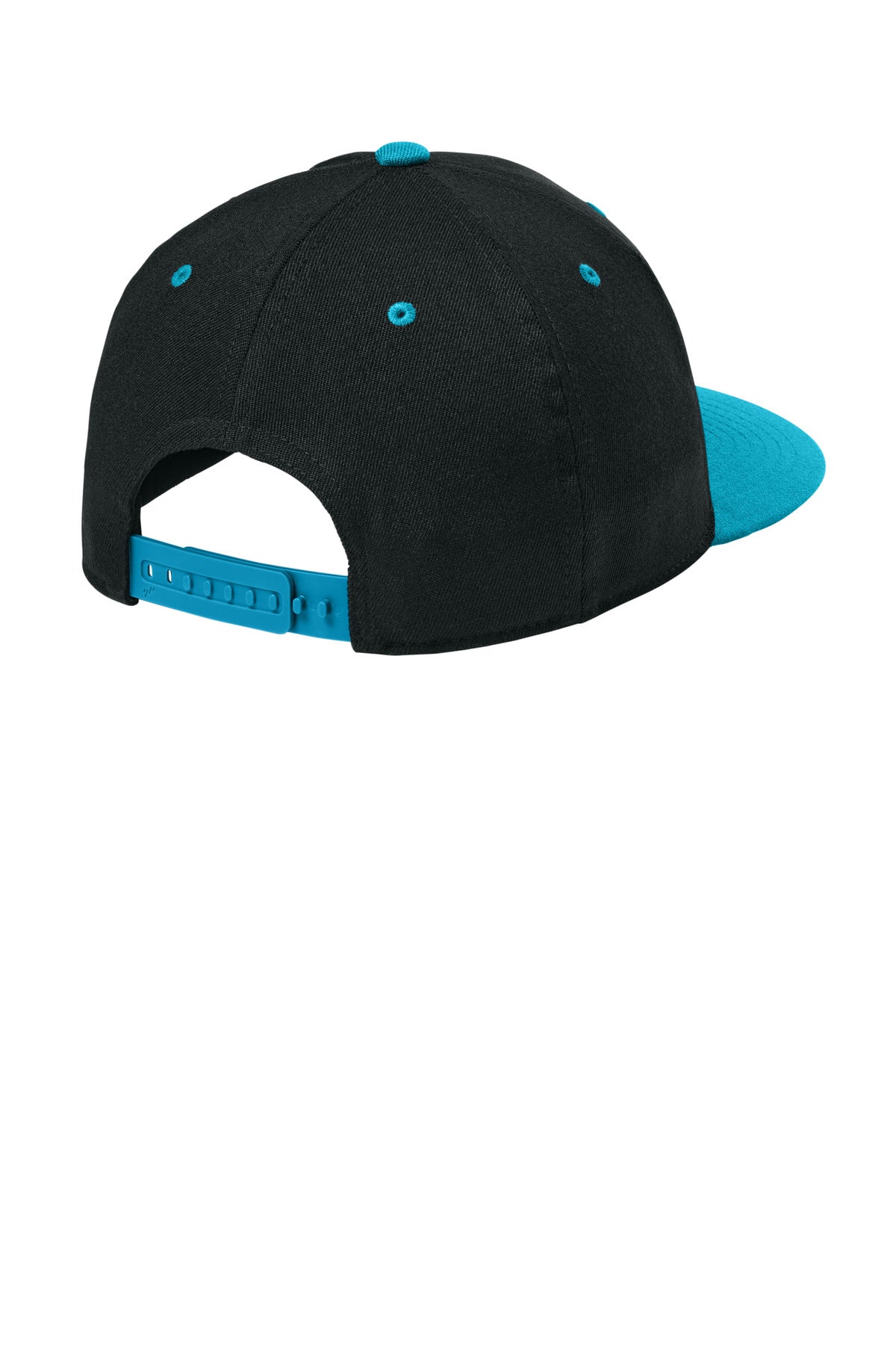 Flexfit 110 Snapback Cap FF110F - Black/ Teal - back