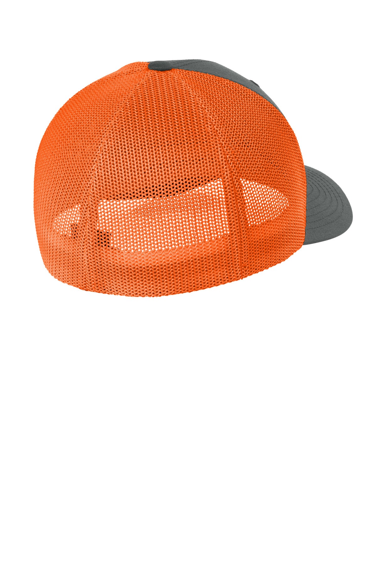 Flexfit Trucker Mesh Cap FF6511 - Charcoal/ Neon Orange - back