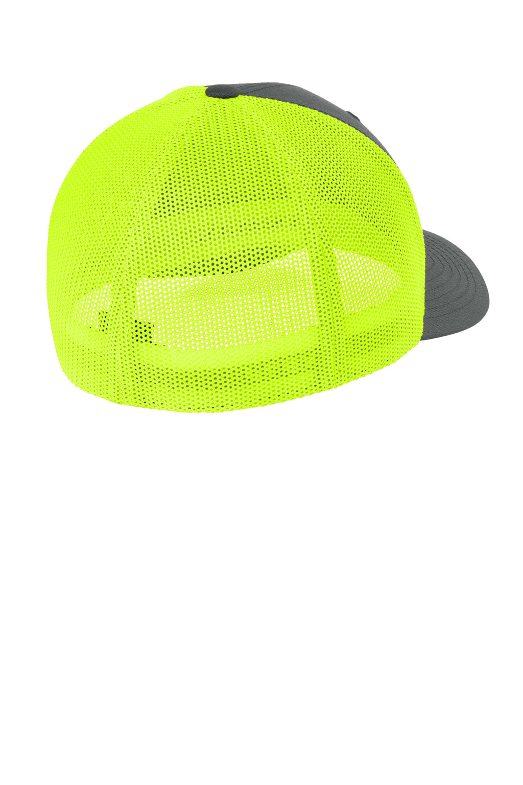 Flexfit Trucker Mesh Cap FF6511 - Charcoal/ Neon Yellow - back