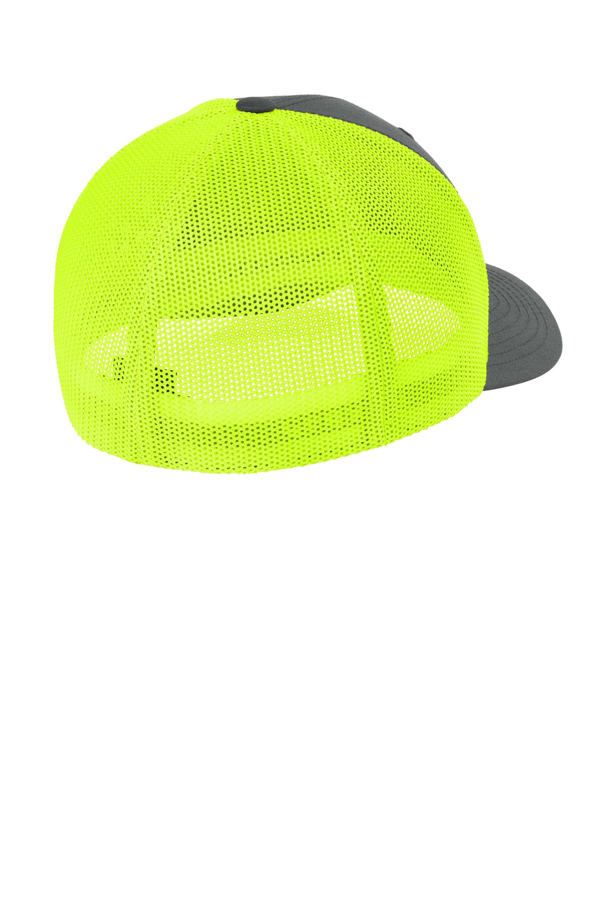 Flexfit Trucker Mesh Cap FF6511 - Charcoal/ Neon Yellow - back