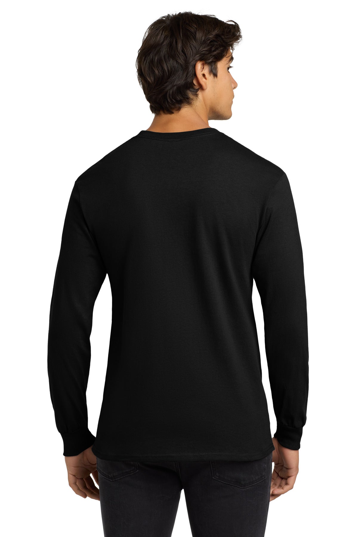 Gildan - Ultra Cotton 100% US Cotton Long Sleeve T-Shirt. G2400 - Black - back