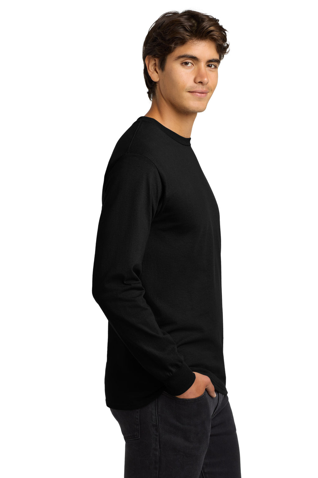 Gildan - Ultra Cotton 100% US Cotton Long Sleeve T-Shirt. G2400 - Black - side