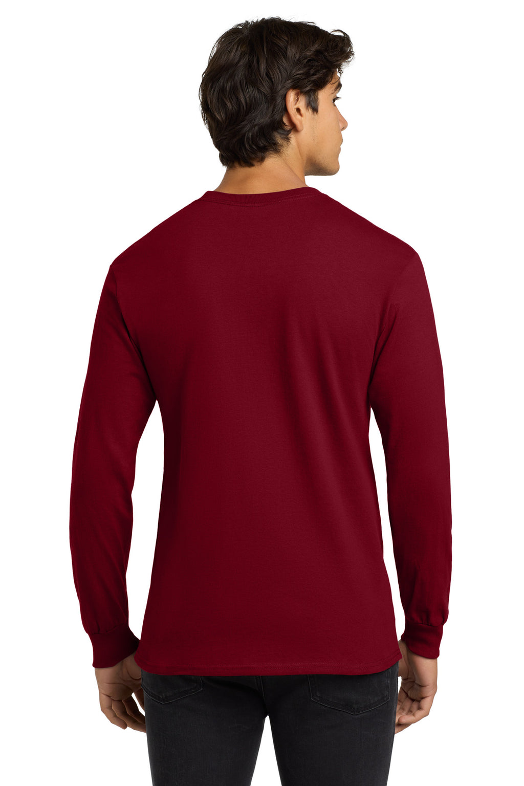 Gildan - Ultra Cotton 100% US Cotton Long Sleeve T-Shirt. G2400 - Cardinal Red - back