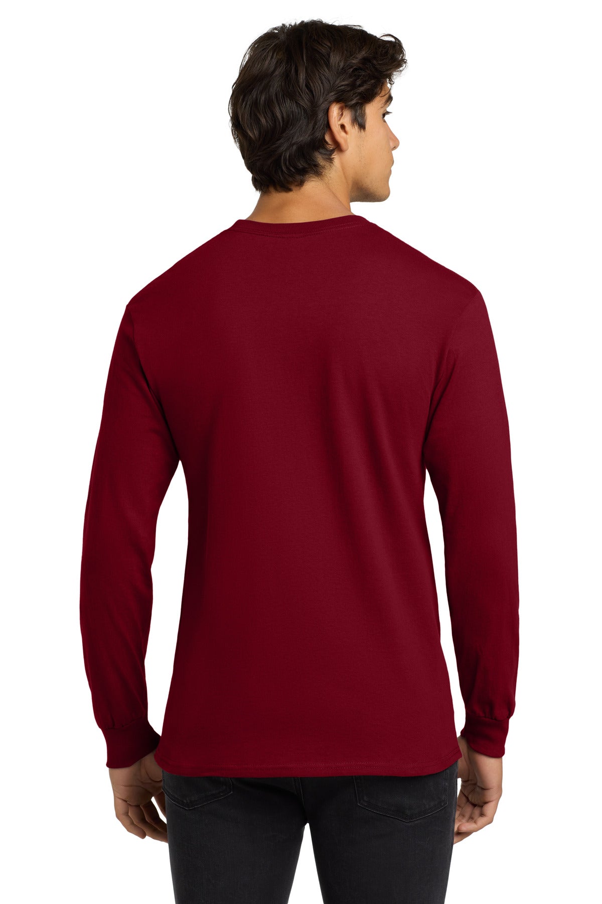 Gildan - Ultra Cotton 100% US Cotton Long Sleeve T-Shirt. G2400 - Cardinal Red - back