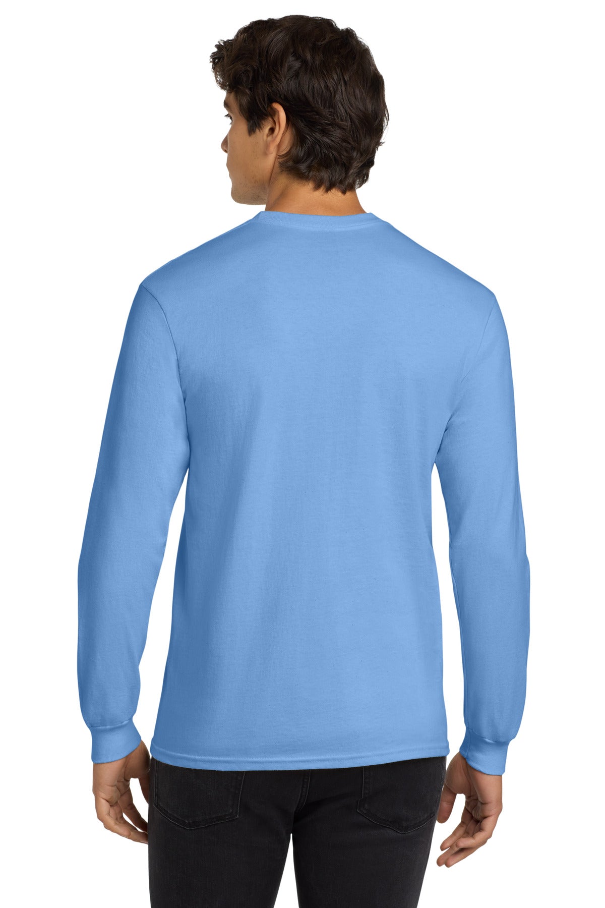 Gildan - Ultra Cotton 100% US Cotton Long Sleeve T-Shirt. G2400 - Carolina Blue - back
