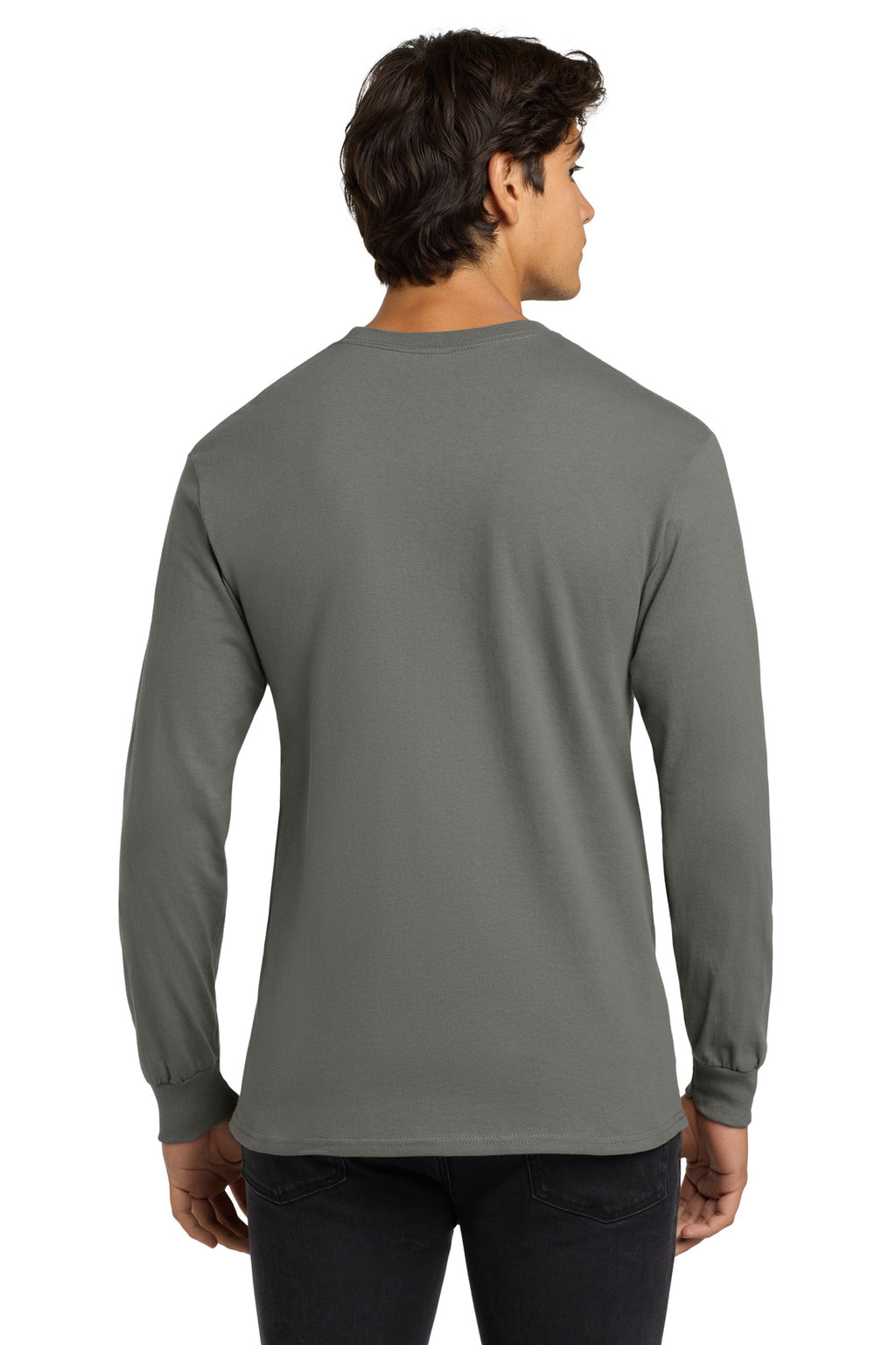 Gildan - Ultra Cotton 100% US Cotton Long Sleeve T-Shirt. G2400 - Charcoal - back