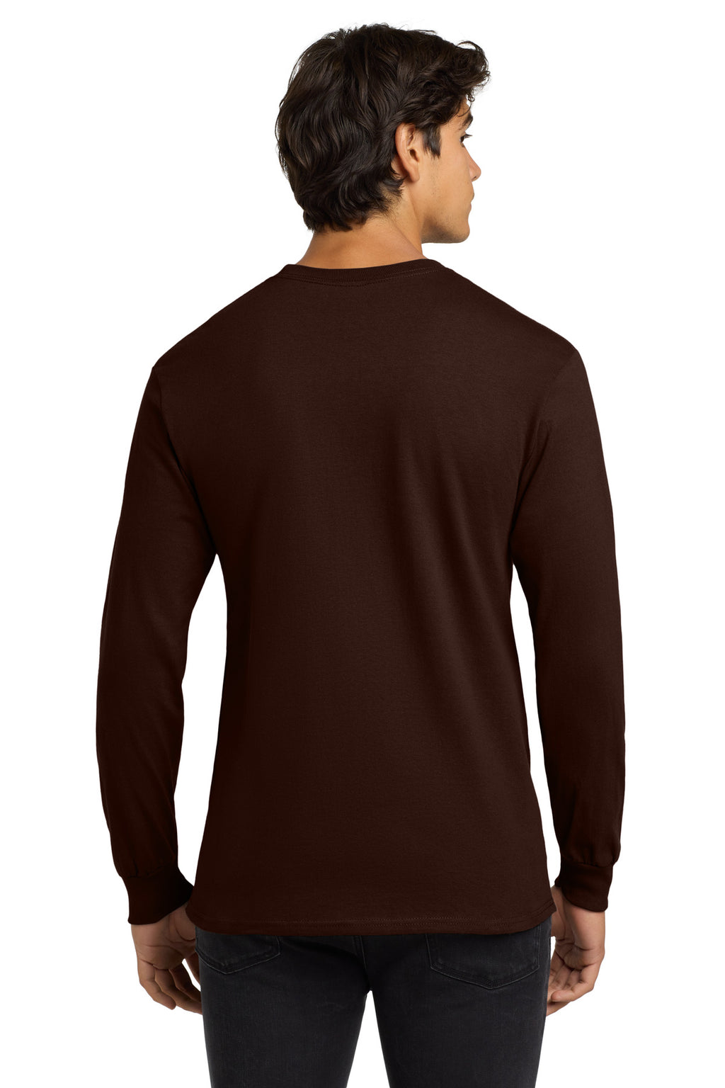 Gildan - Ultra Cotton 100% US Cotton Long Sleeve T-Shirt. G2400 - Dark Chocolate - back