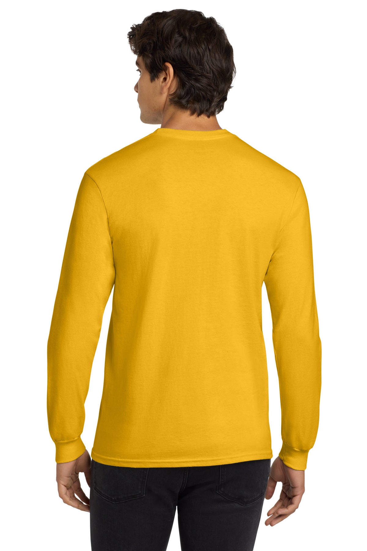 Gildan - Ultra Cotton 100% US Cotton Long Sleeve T-Shirt. G2400 - Gold - back