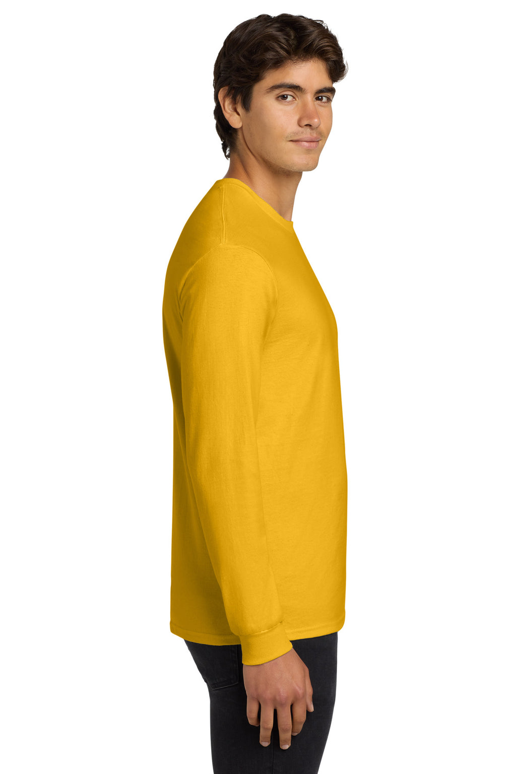 Gildan - Ultra Cotton 100% US Cotton Long Sleeve T-Shirt. G2400 - Gold - side