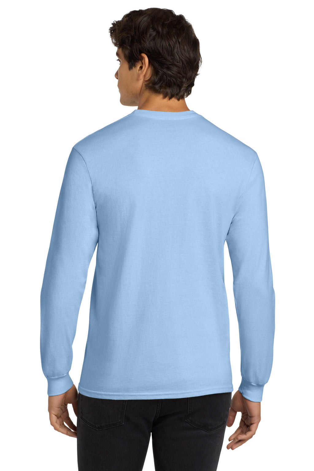 Gildan - Ultra Cotton 100% US Cotton Long Sleeve T-Shirt. G2400 - Light Blue - back