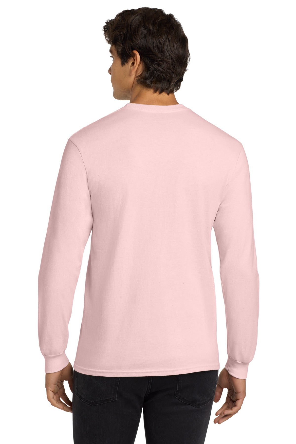 Gildan - Ultra Cotton 100% US Cotton Long Sleeve T-Shirt. G2400 - Light Pink - back