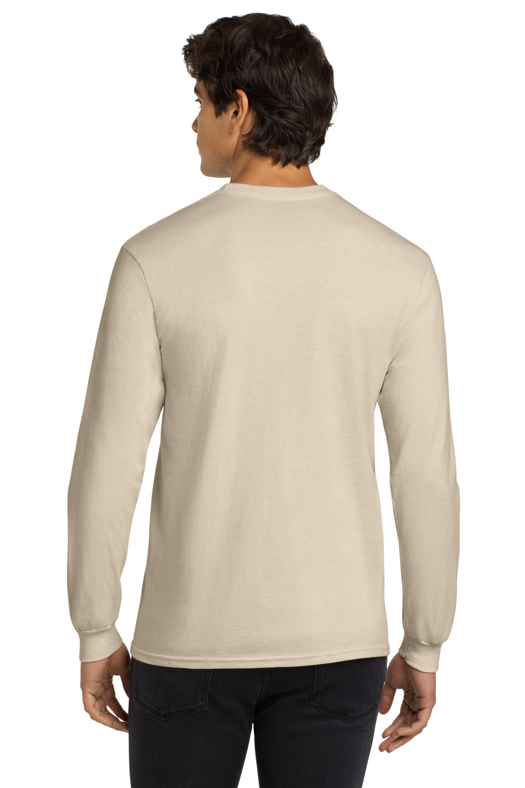 Gildan - Ultra Cotton 100% US Cotton Long Sleeve T-Shirt. G2400 - Natural - back