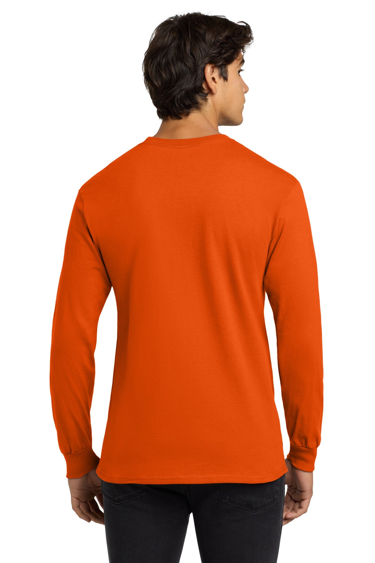Gildan - Ultra Cotton 100% US Cotton Long Sleeve T-Shirt. G2400 - Orange - back