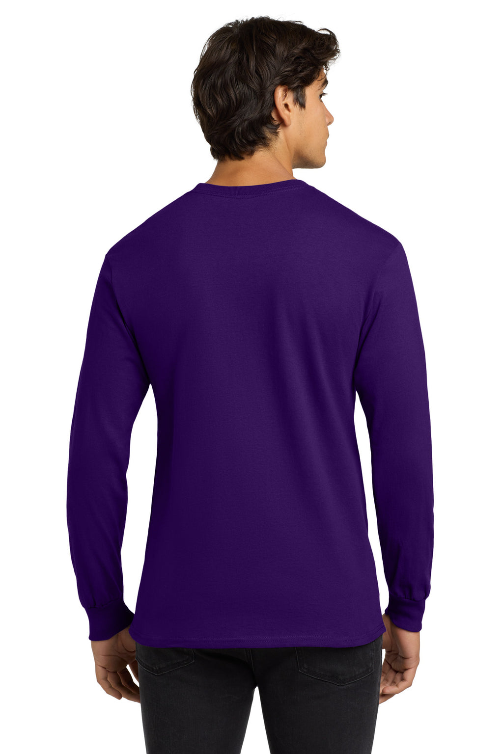 Gildan - Ultra Cotton 100% US Cotton Long Sleeve T-Shirt. G2400 - Purple - back