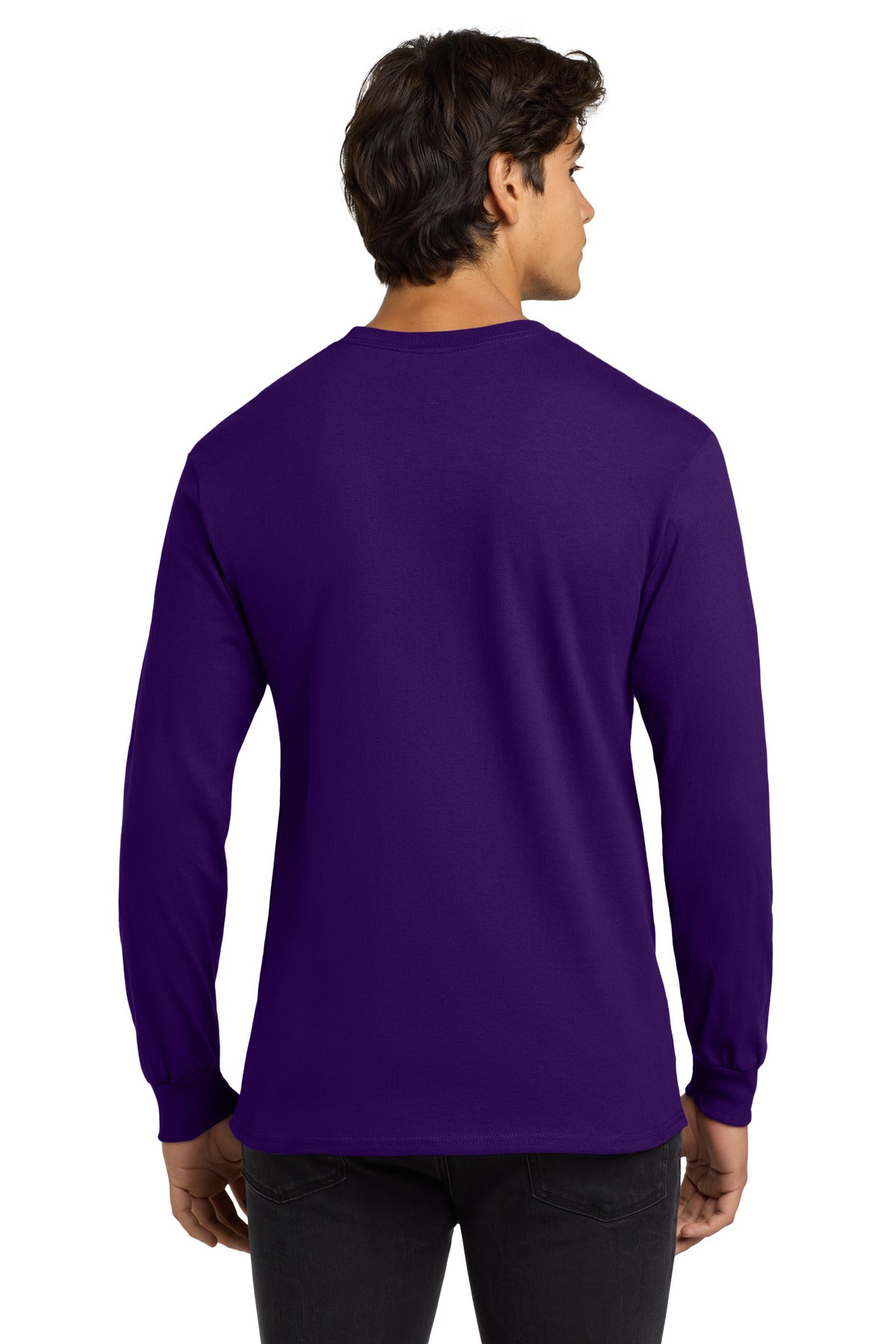 Gildan - Ultra Cotton 100% US Cotton Long Sleeve T-Shirt. G2400 - Purple - back