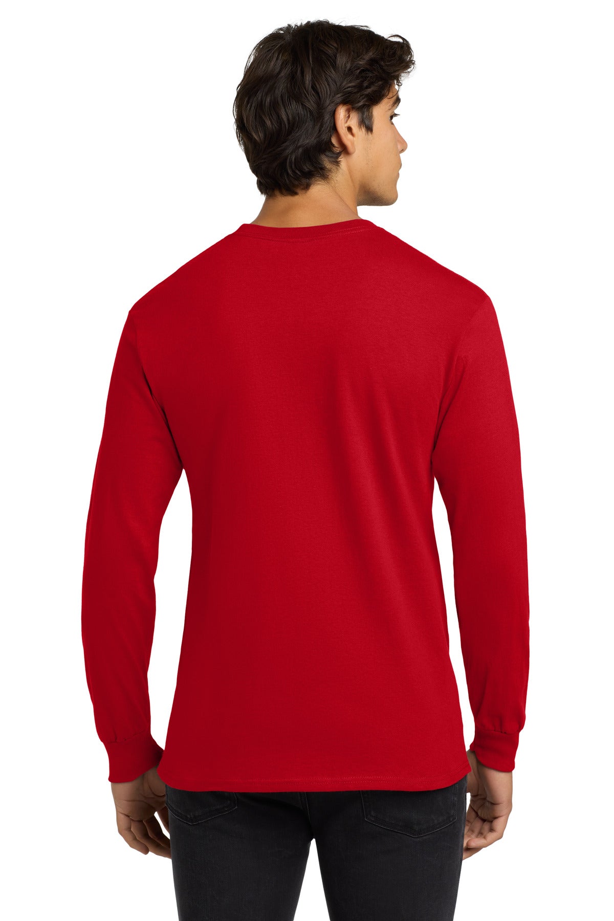 Gildan - Ultra Cotton 100% US Cotton Long Sleeve T-Shirt. G2400 - Red - back
