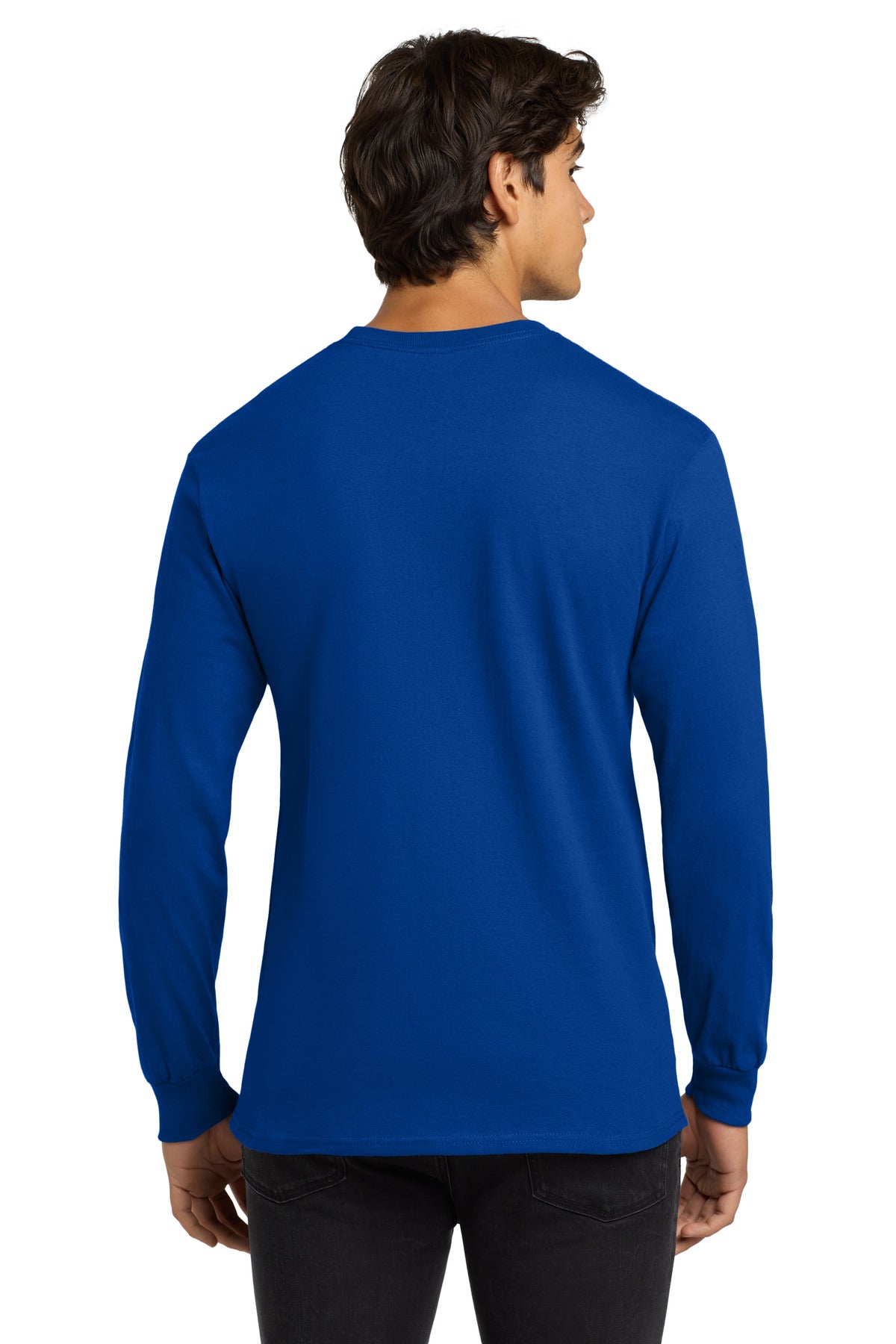 Gildan - Ultra Cotton 100% US Cotton Long Sleeve T-Shirt. G2400 - Royal - back