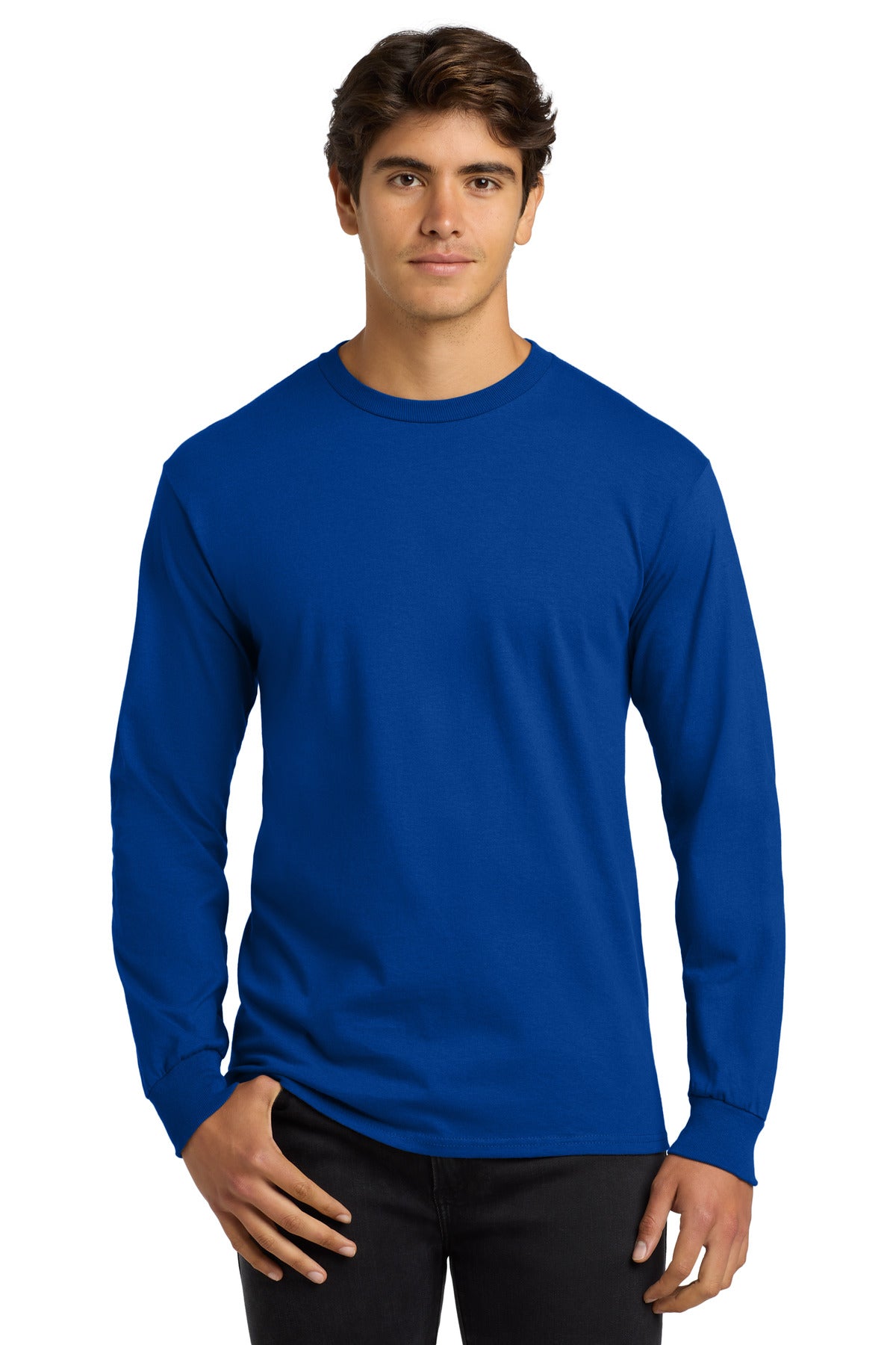 Gildan - Ultra Cotton 100% US Cotton Long Sleeve T-Shirt. G2400 - Royal - front