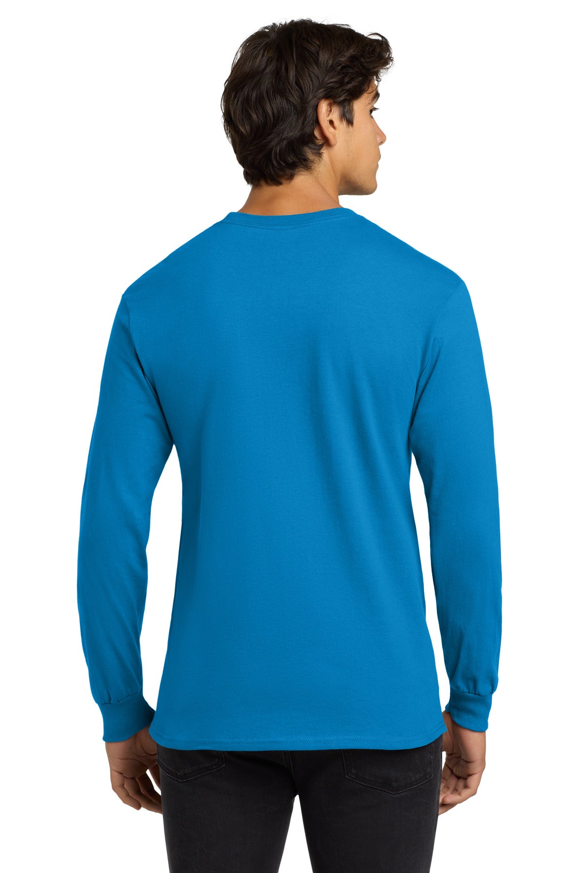 Gildan - Ultra Cotton 100% US Cotton Long Sleeve T-Shirt. G2400 - Sapphire - back