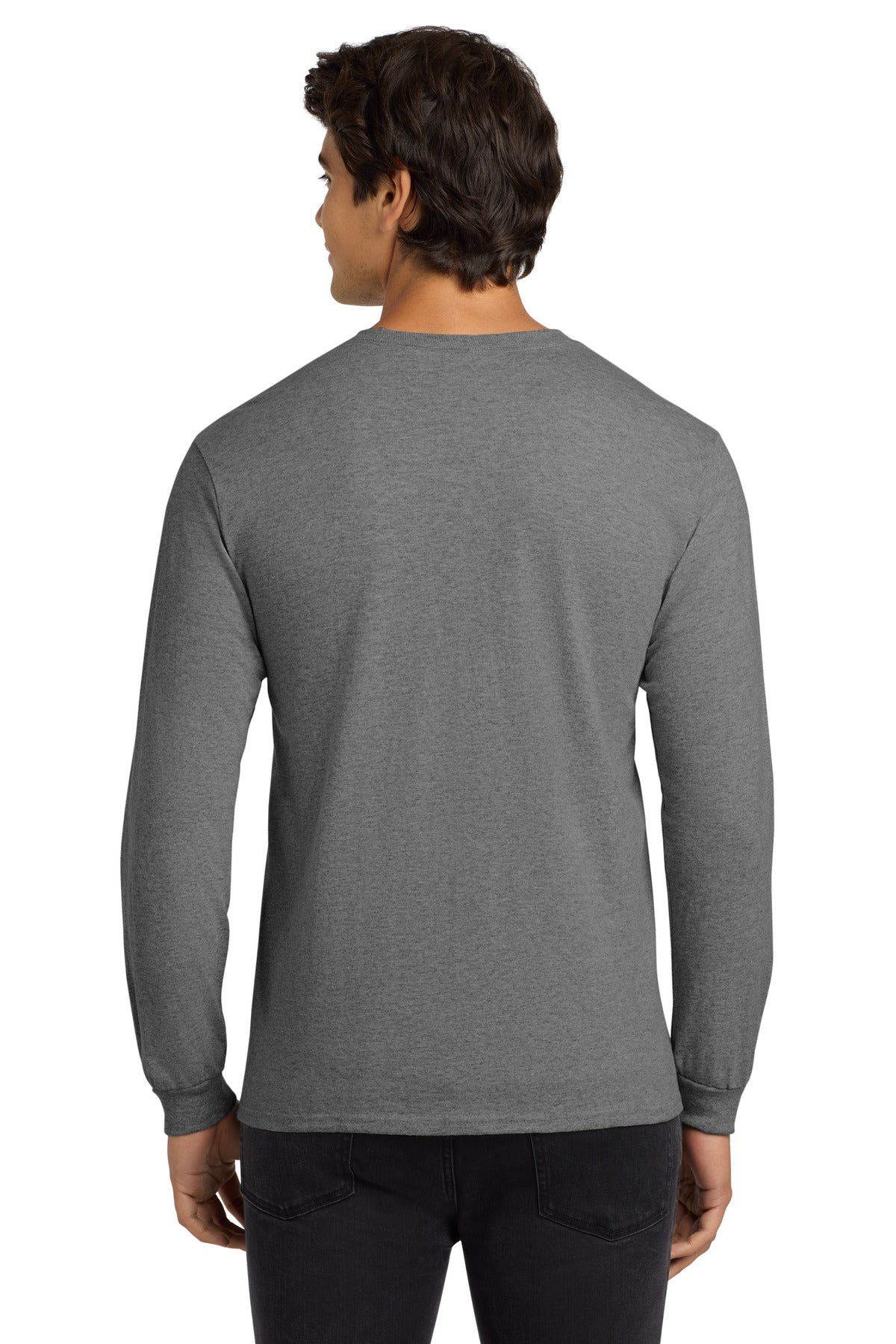 Gildan - Ultra Cotton 100% US Cotton Long Sleeve T-Shirt. G2400 - Sport Grey - back