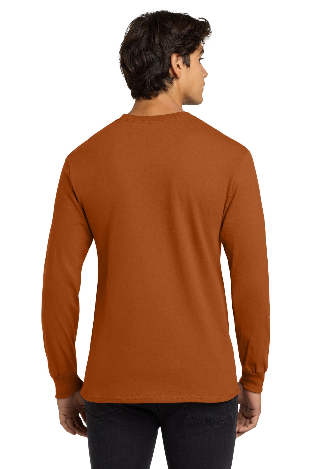Gildan - Ultra Cotton 100% US Cotton Long Sleeve T-Shirt. G2400 - Texas Orange - back