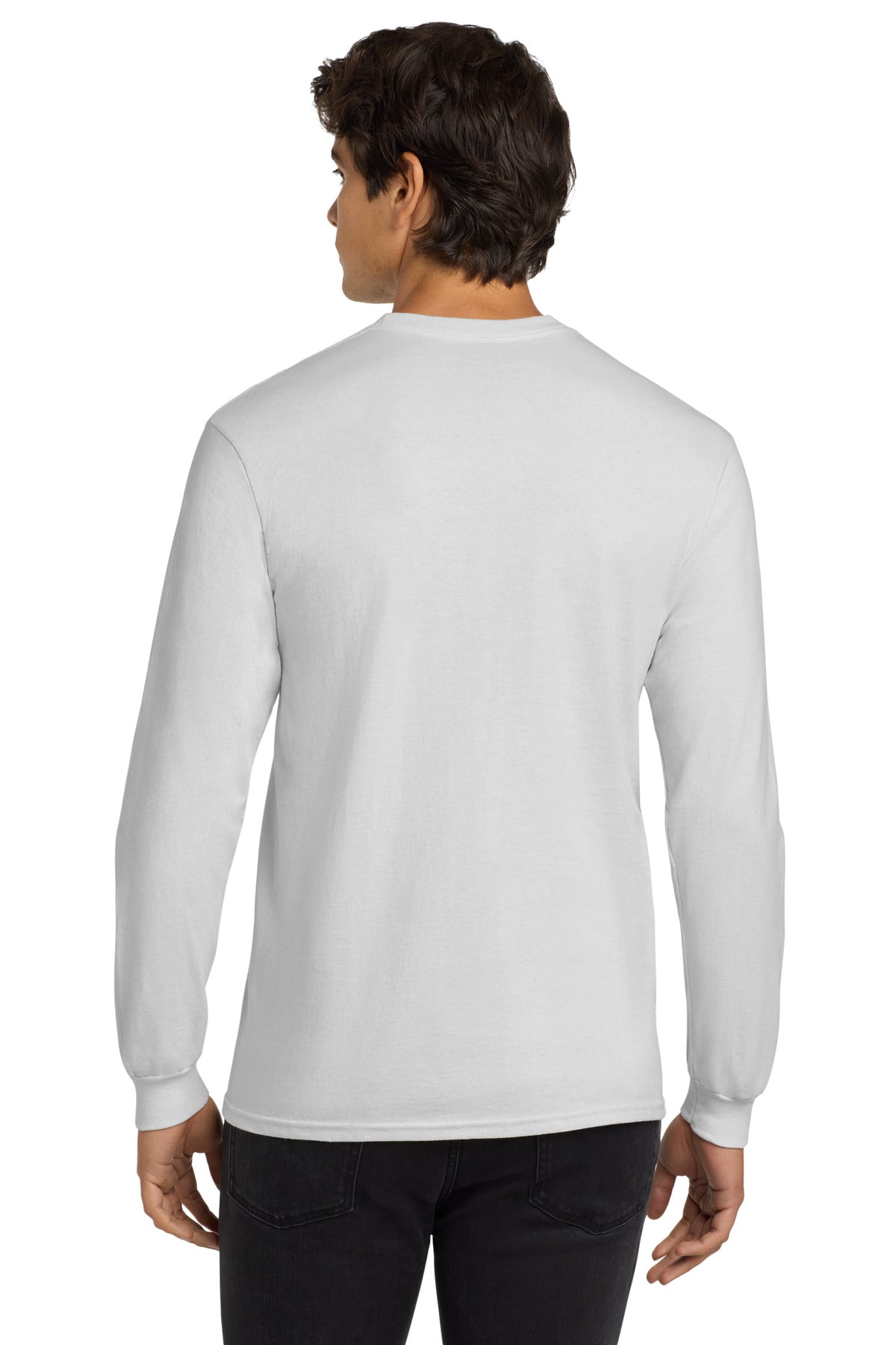 Gildan - Ultra Cotton 100% US Cotton Long Sleeve T-Shirt. G2400 - White - back