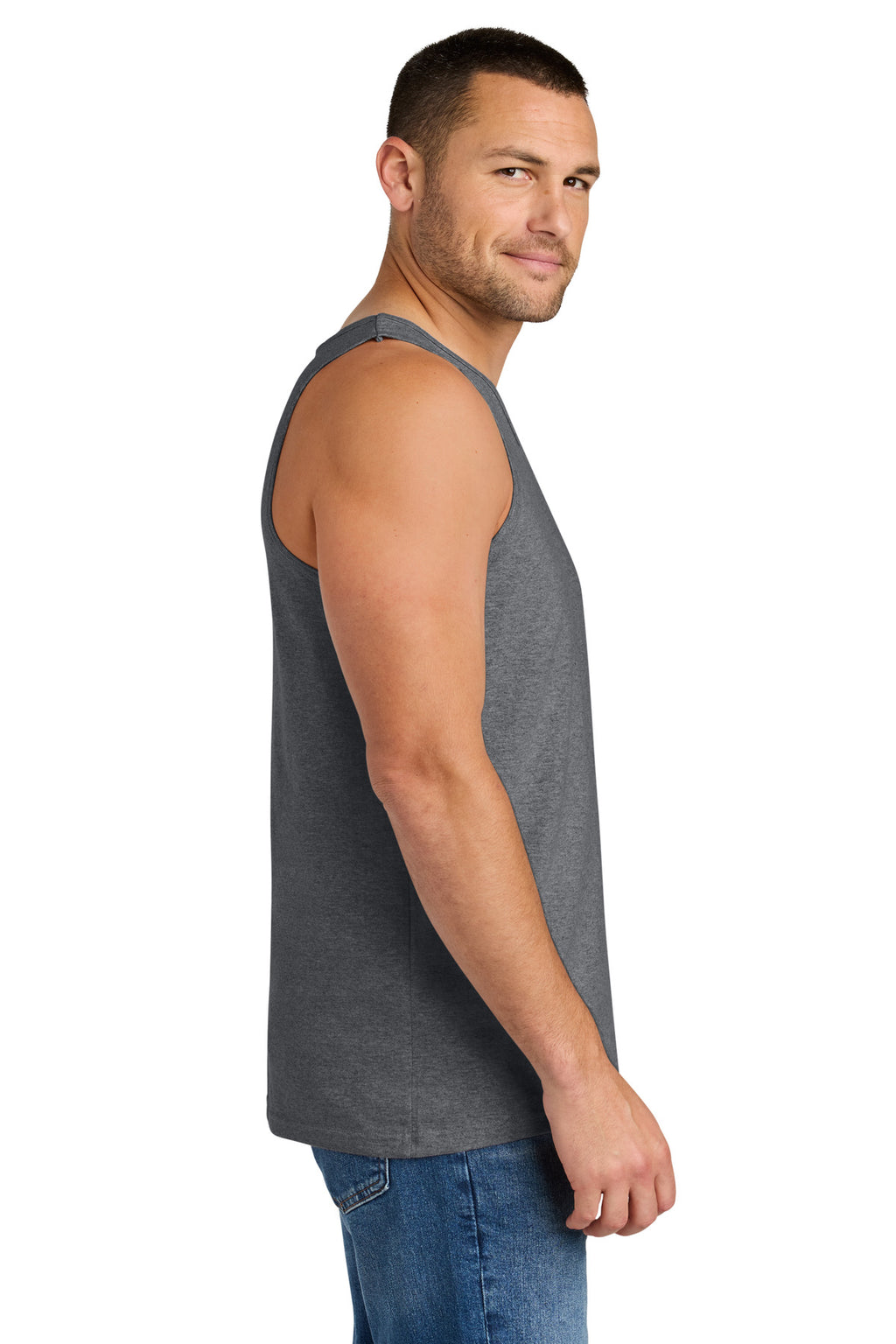Gildan Heavy Cotton Tank Top. G5200 - Graphite Heather - side