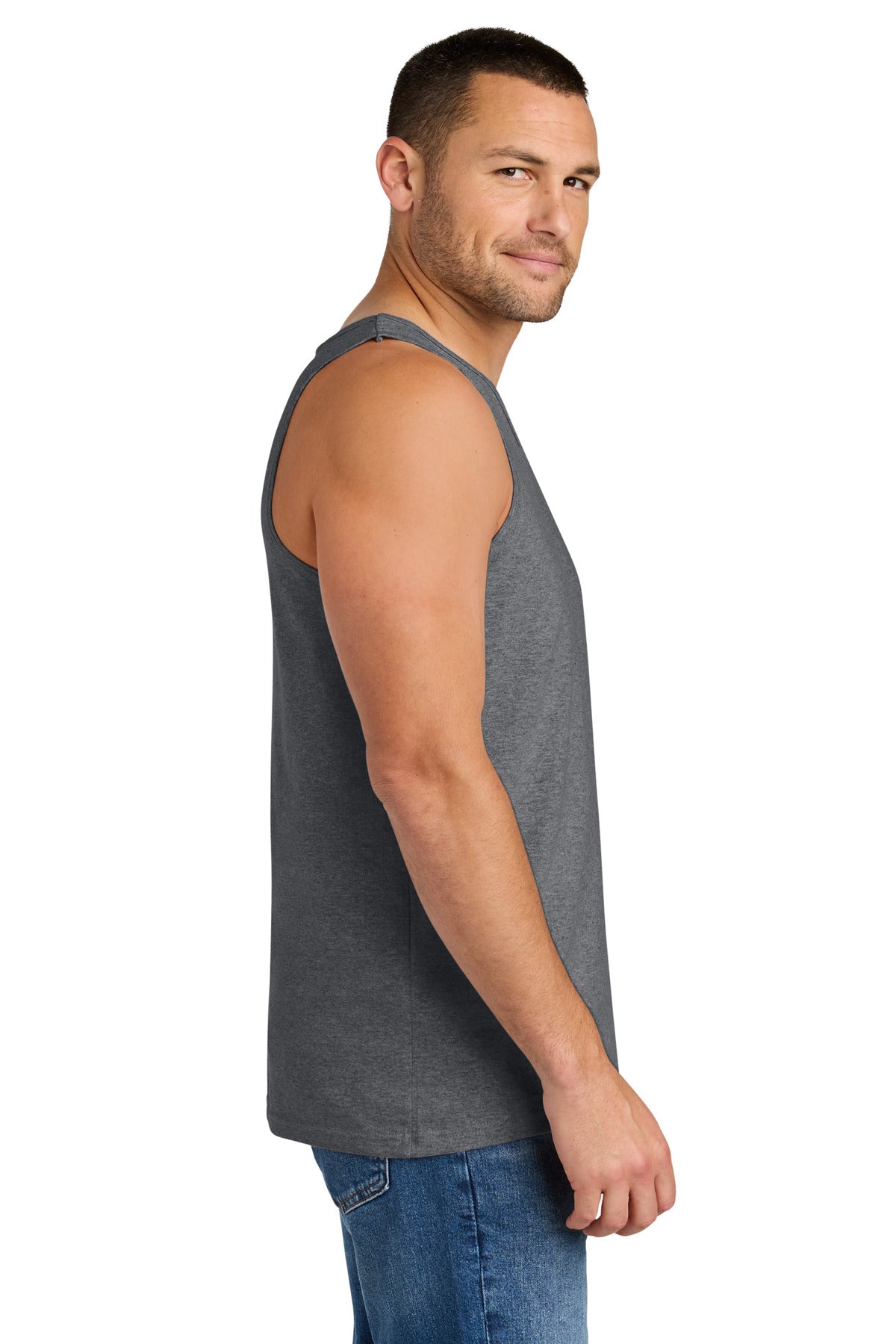 Gildan Heavy Cotton Tank Top. G5200 - Graphite Heather - side