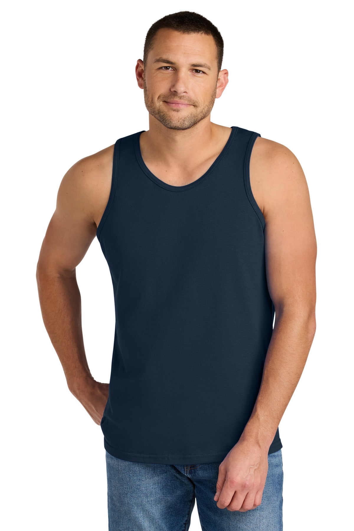 Gildan Heavy Cotton Tank Top. G5200 - Navy - front