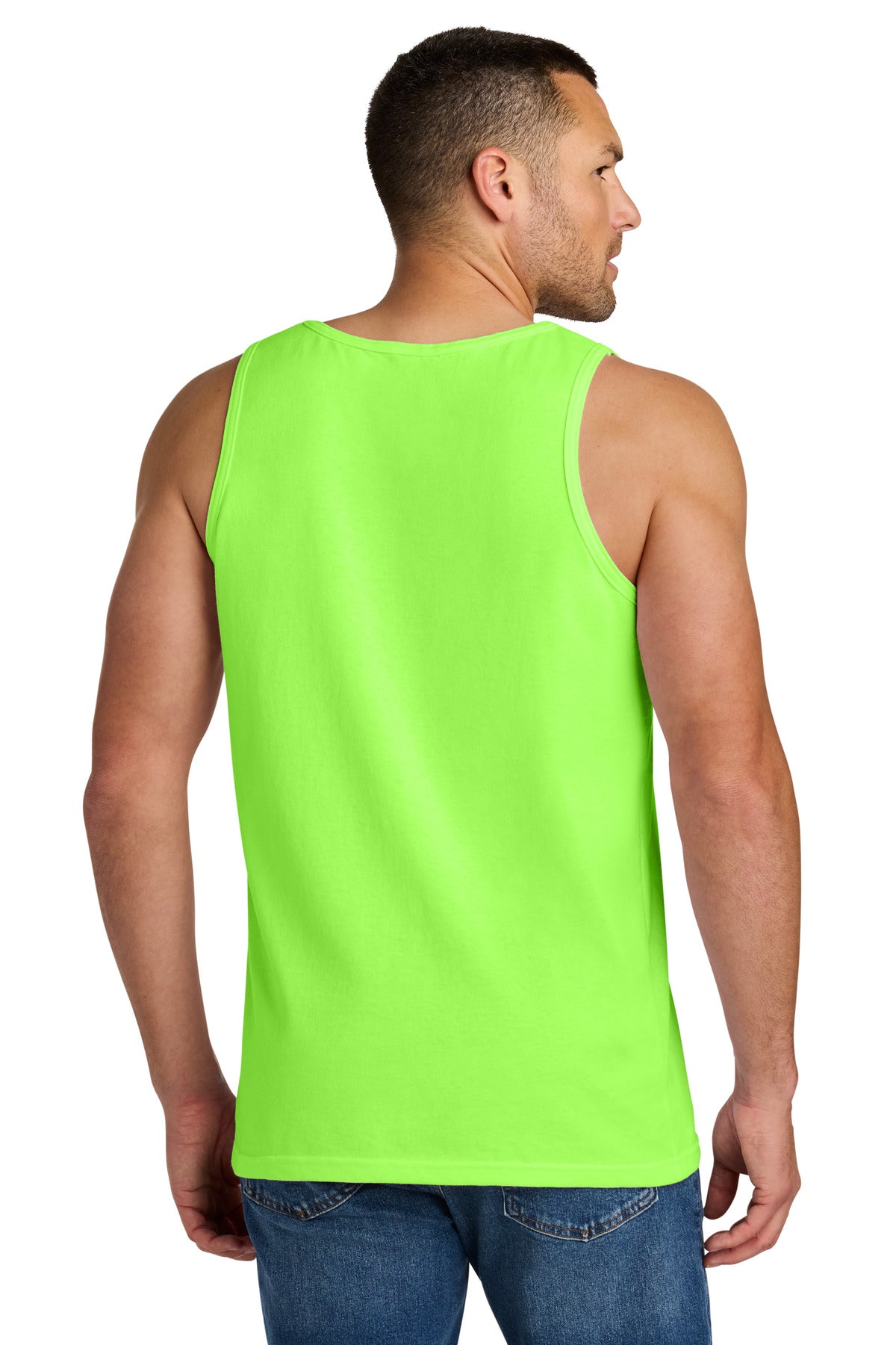 Gildan Heavy Cotton Tank Top. G5200 - Neon Green - back