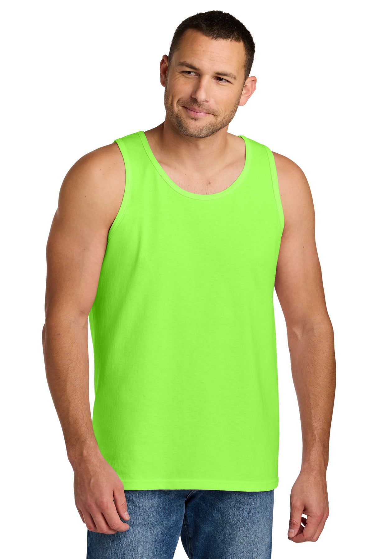 Gildan Heavy Cotton Tank Top. G5200 - Neon Green - front