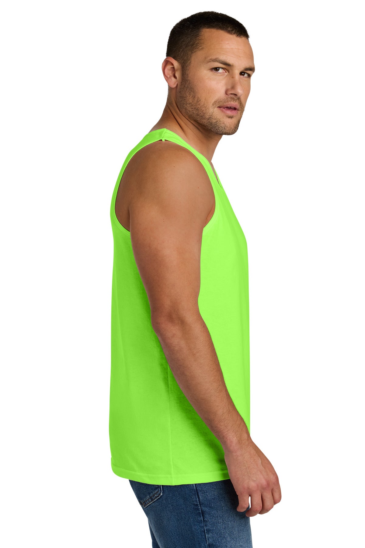 Gildan Heavy Cotton Tank Top. G5200 - Neon Green - side
