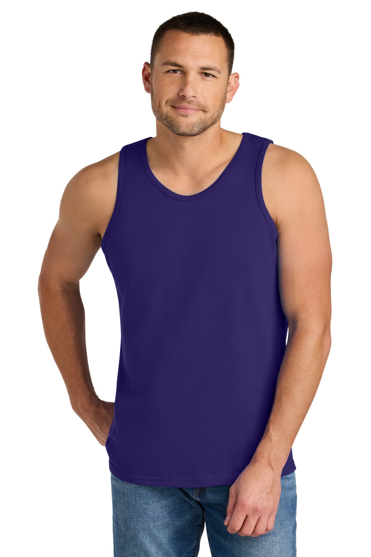 Gildan Heavy Cotton Tank Top. G5200 - Purple - front